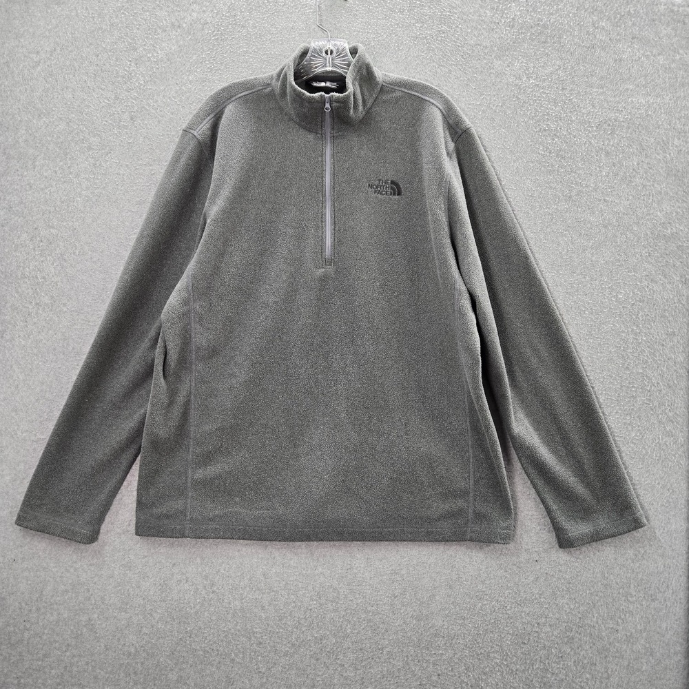 The North Face‎ Men Sweatshirt L Gray Fleece Pullover Activewear Logo Mock Neck